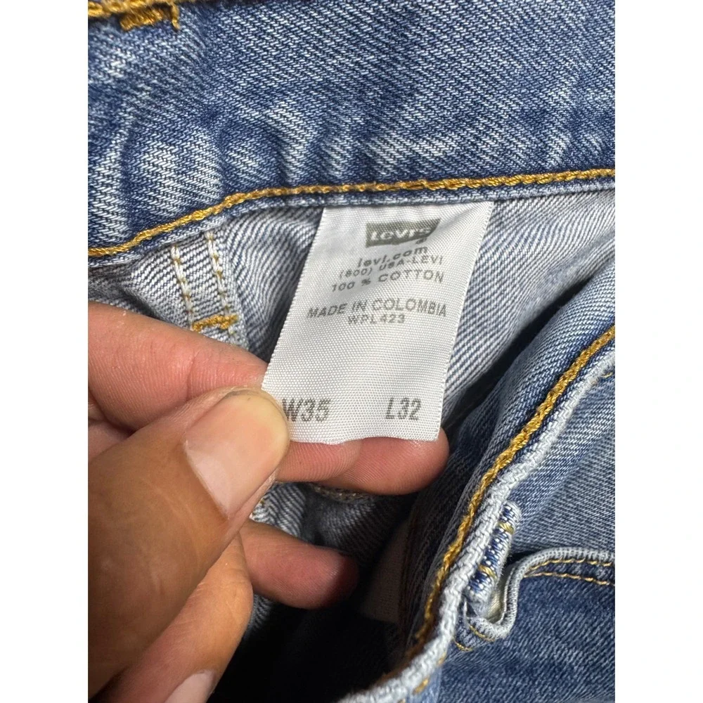 Levi's 501 XX Jeans Mens W35‎ L32 Blue Denim Distressed Ripped Straight Leg